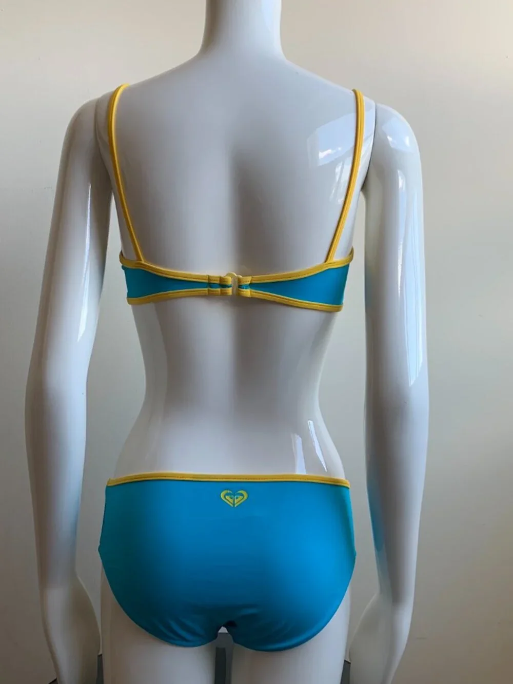 Roxy Girls logo swimwear turquoise blue sporty 2pc bikini set